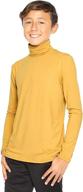🧥 mustard boys' sweater with stretch comfort sleeve - turtleneck style logo
