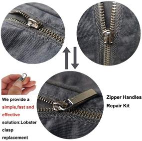 img 1 attached to 🔐 Zpsolution Zipper Pull Tab Replacement Metal Zipper Handle Repair Kit for Suitcases, Luggage, Jackets, Backpacks, Coats, and Boots