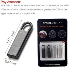 img 3 attached to 🔐 Zpsolution Zipper Pull Tab Replacement Metal Zipper Handle Repair Kit for Suitcases, Luggage, Jackets, Backpacks, Coats, and Boots