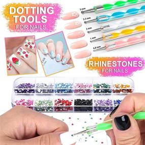 img 1 attached to 🎨 Complete JOYJULY Nail Art Design Kit with 3D Decorations, Brushes, Glitters, Stickers, Rhinestones, Foil & Striping Tapes: Create Stunning Nail Art Designs