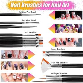 img 2 attached to 🎨 Complete JOYJULY Nail Art Design Kit with 3D Decorations, Brushes, Glitters, Stickers, Rhinestones, Foil & Striping Tapes: Create Stunning Nail Art Designs