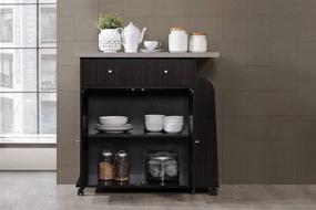 img 3 attached to 🍫 Hodedah Import Chocolate Kitchen Island with Built-in Spice and Towel Rack