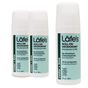 img 3 attached to 🌿 Lafe's Natural Deodorant 3oz Roll-On - Aluminum-Free & Effective | For Men & Women - Paraben & Baking Soda Free | 24-Hour Protection | Cedar & Lime Scent | 3 Pack - Packaging May Vary