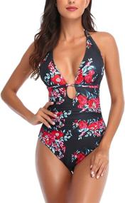 img 3 attached to Smismivo Swimwear Slimming Swimsuit Control Women's Clothing