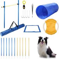 🐶 yiotl 30 piece dog agility equipment set: outdoor training course kit with frisbee, pause box, tunnels, hurdles, poles, whistle, carrying bag logo