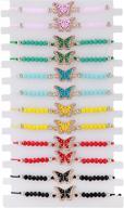 🦋 12-piece butterfly bracelet set: birthday decorations, party favors, friendship gifts for women, men & girls - wish bracelets with charms logo