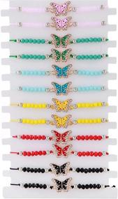 img 4 attached to 🦋 12-Piece Butterfly Bracelet Set: Birthday Decorations, Party Favors, Friendship Gifts for Women, Men & Girls - Wish Bracelets with Charms