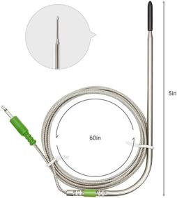 img 2 attached to Inkbird BBQ Thermometer 59 Inches Meat Probe Replacement For Bluetooth Meat Grill Thermometer IBT-4XS Kitchen & Dining in Kitchen Utensils & Gadgets