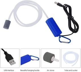 img 3 attached to 🐠 Adeeing Портативный мини-аквариум для рыб USB с насосом для воздуха - Бесшумный, энергосберегающий комплект с дополнительными аксессуарами