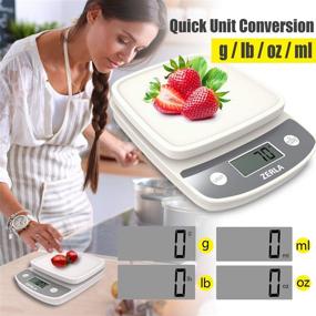 img 3 attached to 🍽️ ZERLA Digital Kitchen Scale - Accurate Multifunction Food Scale, 0.04oz to 11lbs Range, White