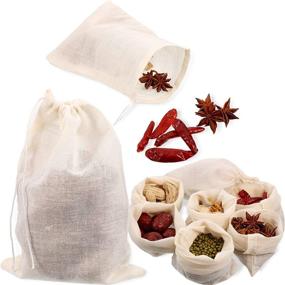 img 4 attached to 🛍️ Convenient and Versatile 24-Piece Reusable Drawstring Soup Bags: Muslin Bag, Cheesecloth Straining Bags for Coffee, Tea, Bone Broth, and More (4x6 Inch)