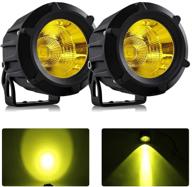 co light round led fog lights - versatile off-road spot pods for motorcycles, e-bikes, trucks, and more - yellow, ultra-bright for enhanced visibility - 2pcs logo