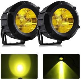 img 4 attached to CO LIGHT Round LED Fog Lights - Versatile Off-Road Spot Pods for Motorcycles, E-Bikes, Trucks, and More - Yellow, Ultra-bright for Enhanced Visibility - 2PCS