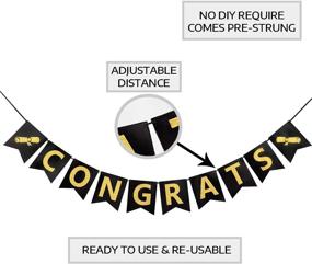 img 2 attached to 🎓 CDLong 2021 Graduation Decorations - Graduation Banner - No DIY Required, Black Background, Gold Glittery Lettering 'Congrats Grad' - Congratulations Graduate Banner, Large Graduation Party Supplies