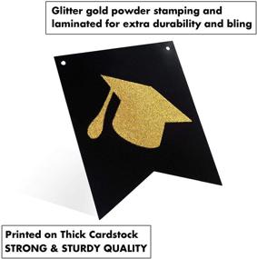 img 3 attached to 🎓 CDLong 2021 Graduation Decorations - Graduation Banner - No DIY Required, Black Background, Gold Glittery Lettering 'Congrats Grad' - Congratulations Graduate Banner, Large Graduation Party Supplies