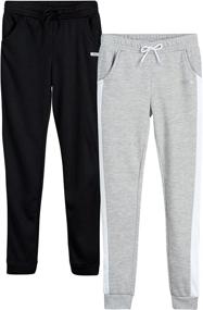 img 4 attached to 👖 Hind Girls' Sweatpants – Stylish 2 Pack Active Fleece Jogger Pants (Sizes 4-16)