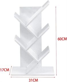 img 3 attached to 📚 INMOZATA 5-Tier White Tree Bookshelf Organizer: Stylish Floor Standing Bookcase for Living Room or Home Office