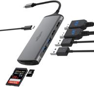 🔌 dual monitor usb c hub: enhance your laptop's connectivity with dual hdmi, usb 3.0 ports, sd/tf card slots, and pd 100w charging - ideal usb c adapter for full-featured usb c laptops logo