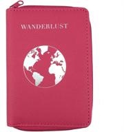 stylish and practical zipper closure passport holder for travelers: explore with unique travel accessories logo