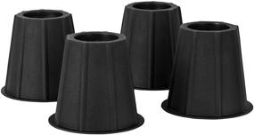 img 2 attached to 🛏️ Home-it 5 to 6-Inch Super Quality Bed Risers, Black Round Shape | Create Ample Storage Space with 4-Pack Bed Risers