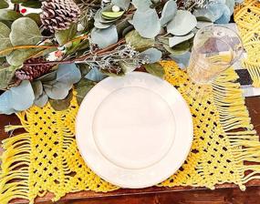 img 1 attached to Yellow Placemats Macrame Farmhouse Sunflower