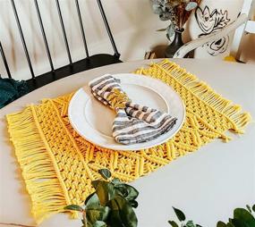 img 4 attached to Yellow Placemats Macrame Farmhouse Sunflower