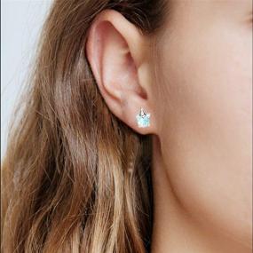 img 3 attached to Hypoallergenic Fire Opal Unicorn Stud Earrings for Girls - ARSKRO S925 Sterling 🦄 Silver with Gold Plating, Mini Tiny Cute Earring Jewelry Gifts for Kids and Women