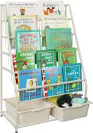 📚 organize and display kids' books - x-cosrack kids book rack organizer with 5 tiers, magazine display stand, and 2 toy storage boxes - perfect for playroom, bedroom, living room logo