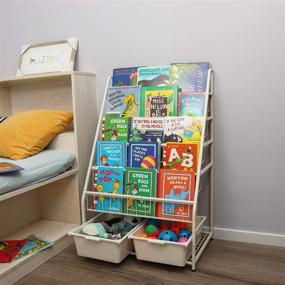 img 2 attached to 📚 Organize and Display Kids' Books - X-cosrack Kids Book Rack Organizer with 5 Tiers, Magazine Display Stand, and 2 Toy Storage Boxes - Perfect for Playroom, Bedroom, Living Room