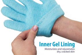 img 1 attached to 🧤 Moisturizing Gel Gloves and Socks for Dry Hands and Cracked Heels - Foot and Hand Care Overnight Treatment for Men and Women (Blue) - One Size