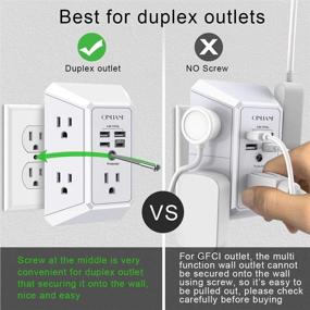 img 1 attached to QINLIANF USB Wall Charger with Surge Protector: 5 Outlet Extender + 4 USB Ports - Ideal for Home, Travel, and Office Use (3U1C)