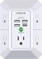 qinlianf usb wall charger with surge protector: 5 outlet extender + 4 usb ports - ideal for home, travel, and office use (3u1c) логотип