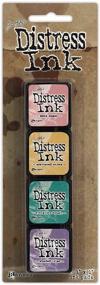 img 1 attached to 🎨 Versatile Tim Holtz Distress Mini Ink Set by Ranger: 4-Color Pad Collection, Multi-Colored, 70 x 23 mm