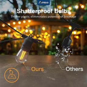 img 2 attached to 🌟 Enhance Outdoor Ambiance with 96FT Amico LED Vintage String Lights – Shatterproof & Decorative LED Cafe Patio Light, Bistro Lights