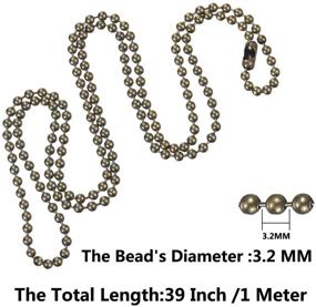 img 3 attached to 🔗 4-Pack Pull Chain Extension Set with 3.2mm Diameter Beaded Chain, 39 Inch Length (1 Meter) Each, Including 4 Extra Matching Connectors, in Antique Bronze Finish