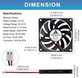 img 3 attached to 🌀 Gdstime 80mm x 80mm x 10mm 5V DC Brushless Cooling Fan with 2PIN Connector