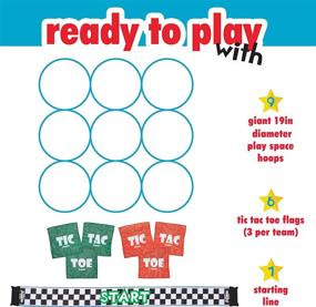 img 3 attached to Franklin Field Day Tic Tac Toe Racing Set for Kids and Adults - Ideal for Backyard Play - Includes 9 Play Space Hoops, 6 Tic Tac Toe Flags, and 1 Starting Line