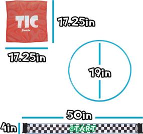 img 2 attached to Franklin Field Day Tic Tac Toe Racing Set for Kids and Adults - Ideal for Backyard Play - Includes 9 Play Space Hoops, 6 Tic Tac Toe Flags, and 1 Starting Line