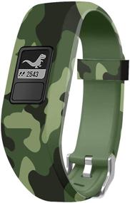 img 1 attached to 🏻 FITLI Camo Replacement Bands for Garmin Vivofit - Secure Clasp Watch Bands for Kids Boys