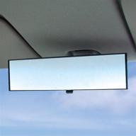 🔍 littlemole rear view mirror: enhanced wide angle flat ultra-high reflection for car rearview - universal interior clip on original mirror (11" l x 3" h) logo