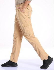 img 2 attached to 🩳 SPOSULEI Elastic Waist Cargo Work Pants for Men - Straight Leg Tactical Hiking Pants with Multiple Pockets