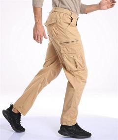 img 1 attached to 🩳 SPOSULEI Elastic Waist Cargo Work Pants for Men - Straight Leg Tactical Hiking Pants with Multiple Pockets