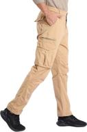 🩳 sposulei elastic waist cargo work pants for men - straight leg tactical hiking pants with multiple pockets logo