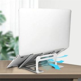 img 2 attached to 📱 Portable Ergonomic Laptop Stand with Cooling, Multi-Angle Design, Anti-Slip Holder, Compatible with Apple MacBook Air Pro, Dell, HP, Lenovo, Huawei, and More 7-17'' Laptops