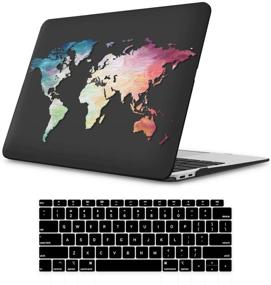 img 4 attached to 🖥️ iLeadon MacBook Air 13 Inch Case 2020 2019 2018 Release A2337 M1 A2179 A1932, Plastic Hard Shell Protective Case for Apple Newest MacBook Air 13 Inch with Retina Display with Touch ID, Black Map