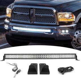 img 4 attached to 🚘 Enhance Your Dodge Ram's Visibility with Dasen Hidden Bumper Mount Bracket & 42 Inch Curved LED Light Bar Package