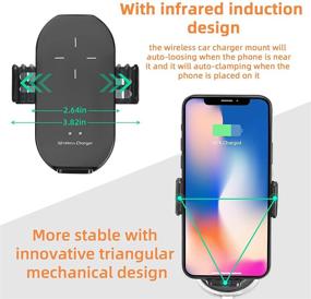 img 2 attached to JLNGRI 10W Qi Fast Charging Wireless Car Charger with Auto Clamping Air Vent Mount for iPhone 12/11/X/XR/SE Samsung S20/10/9/8 Note10/9