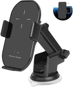 img 4 attached to JLNGRI 10W Qi Fast Charging Wireless Car Charger with Auto Clamping Air Vent Mount for iPhone 12/11/X/XR/SE Samsung S20/10/9/8 Note10/9