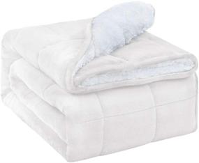 img 4 attached to BUZIO Sherpa Weighted Blanket Flannel Bedding