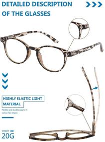 img 2 attached to 👓 Blue Light Blocking Reading Glasses 5 Pack - Protect Your Eyes from Eye Strain, Glare, and UV Rays! Retro Round Readers with UV Ray Filter for Computer Screen - Suitable for Women and Men (5 Pairs Mix, 2.0)